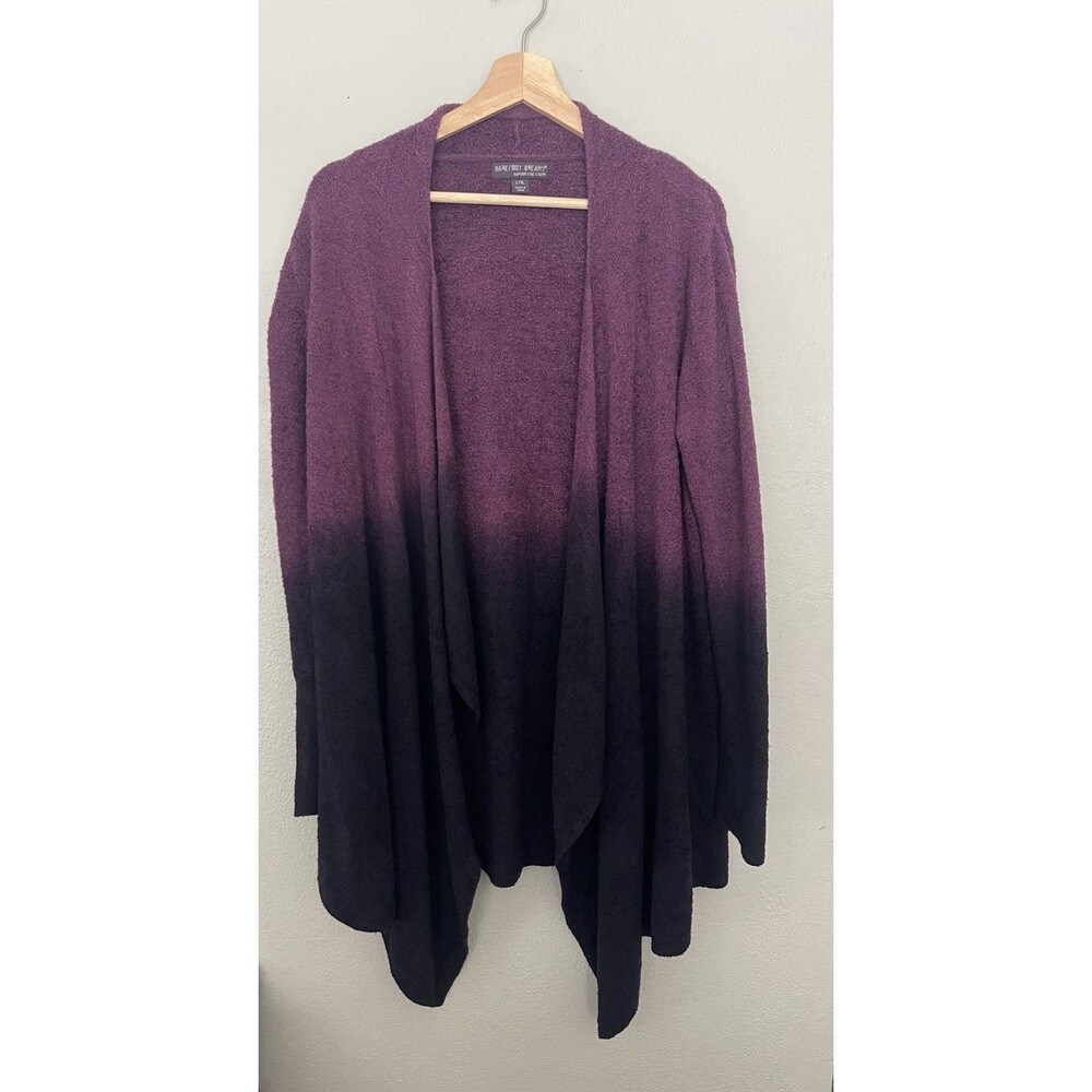 Barefoot Dreams Bamboo Chic Lite Calypso Ombre Cardigan Sweater Purple Size L/XL